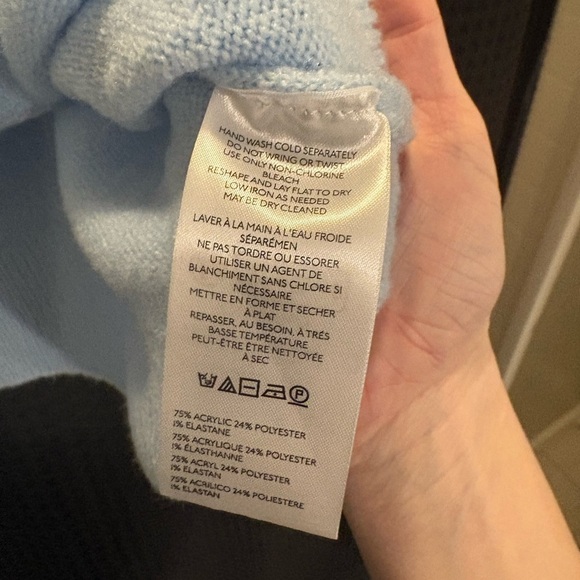 Anthropologie Maeve Crew-Neck Dog Icon Pullover Sweater Medium Light Blue Poodle - Picture 6 of 8